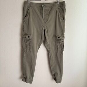 Silver Jeans Co Triple 5 Collin 1216 Mens‎ 36 Olive Green Cargo Jogger Pants